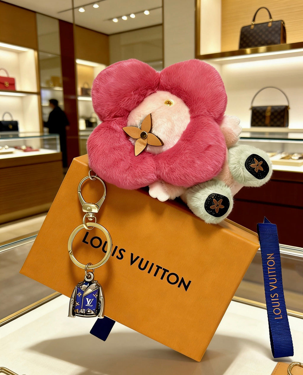 Louis Vuitton Pink Flower Plush Character Bag Charm - album image 6