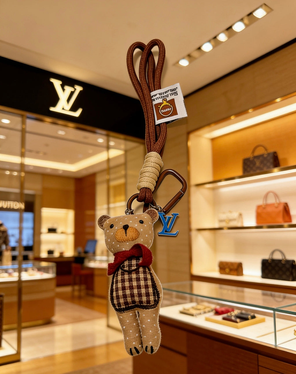 Louis Vuitton Brown Patterned Plush Character Bag Charm - album image 3