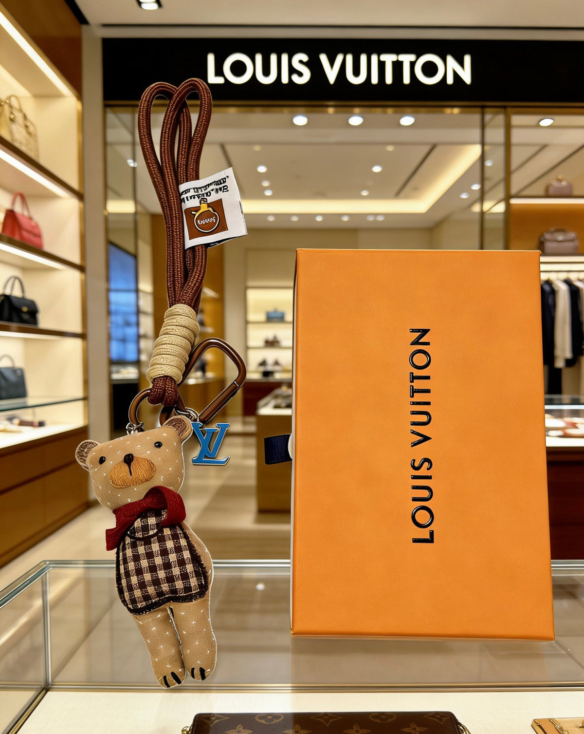 Louis Vuitton Brown Patterned Plush Character Bag Charm - album image 6