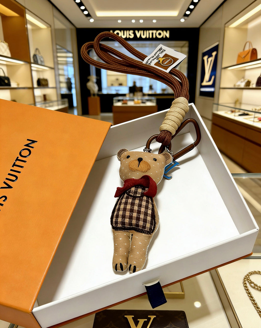 Louis Vuitton Brown Patterned Plush Character Bag Charm - album image 2