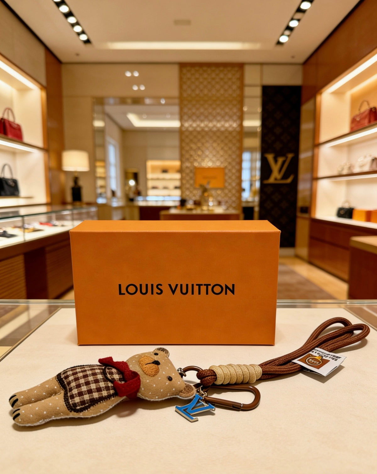 Louis Vuitton Brown Patterned Plush Character Bag Charm - album image 4