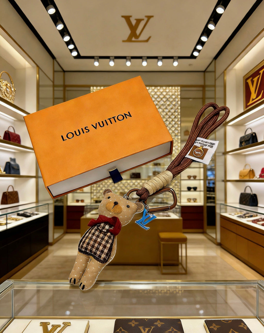 Louis Vuitton Brown Patterned Plush Character Bag Charm - album image 1