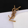 Saint Laurent Gold-Tone Slim Monogram Brooch - album image 1