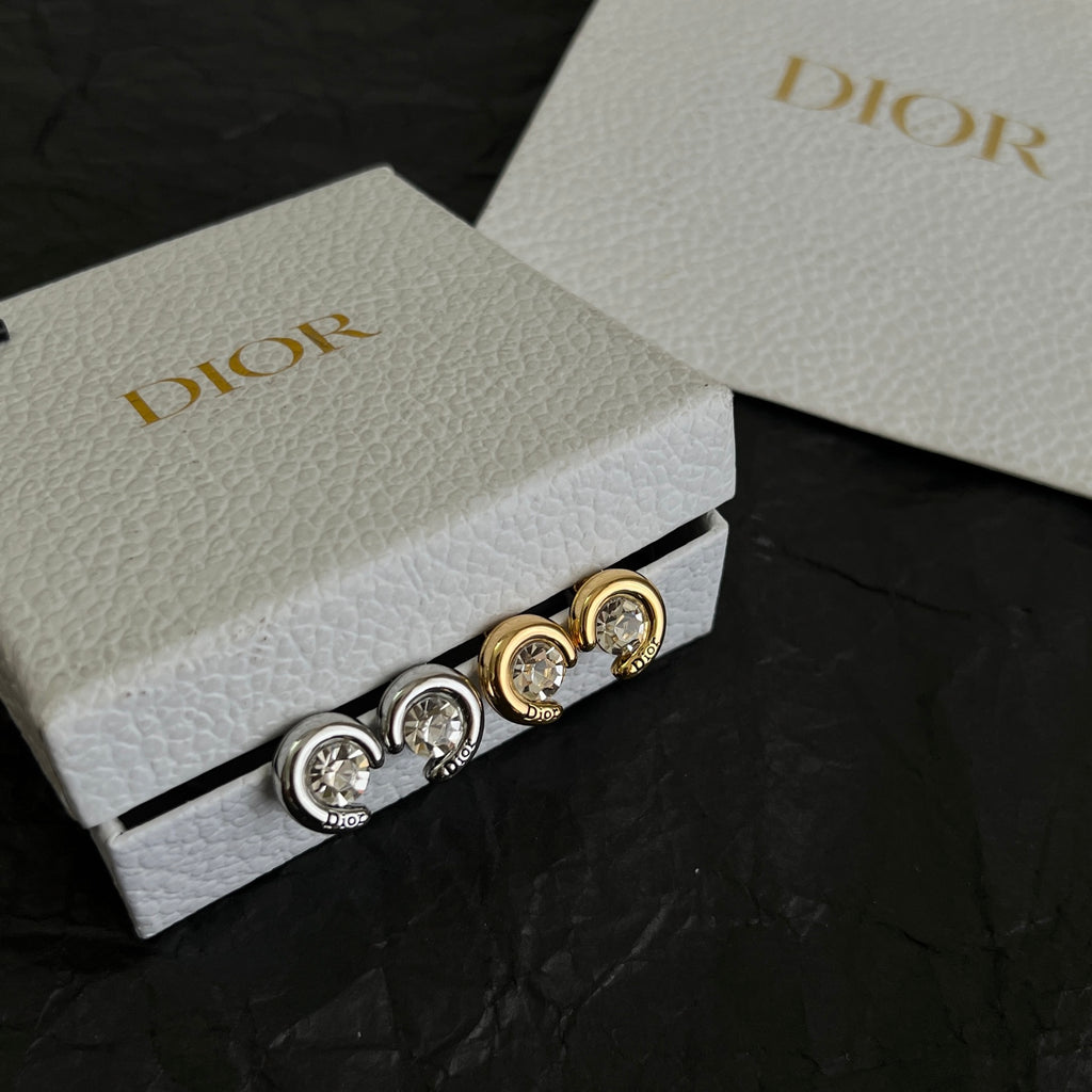 Dior Gold-Tone Sculpted Oval Stud Earrings - product image 3
