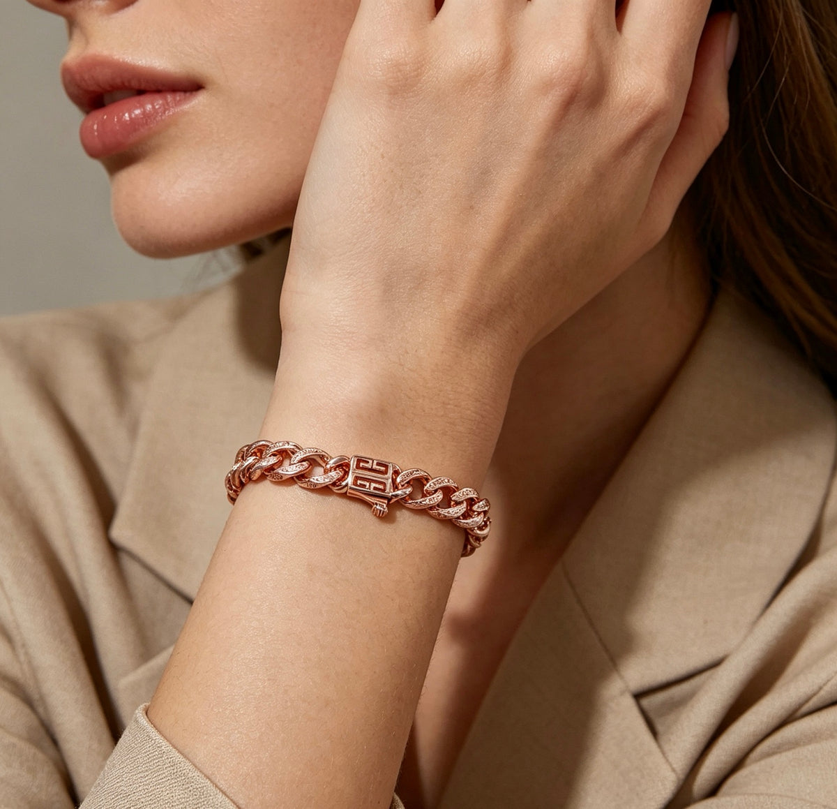 Givenchy Gold or Rose-Gold Tone Curb Link 4G Bracelet - product image 12