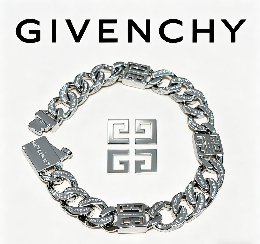Givenchy Silver-Tone Crystal-Accented Curb Link 4G Bracelet - product image 1