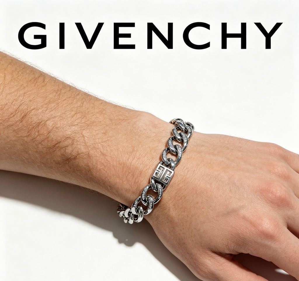 Givenchy Silver-Tone Crystal-Accented Curb Link 4G Bracelet - product image 9
