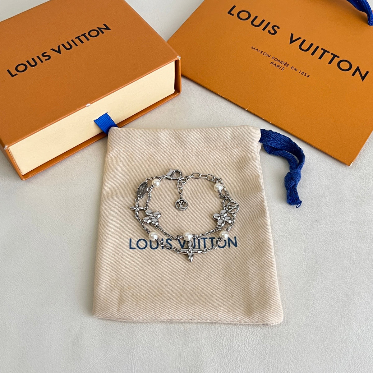 Louis Vuitton Silver-Tone Flower Charm Bracelet - album image 1