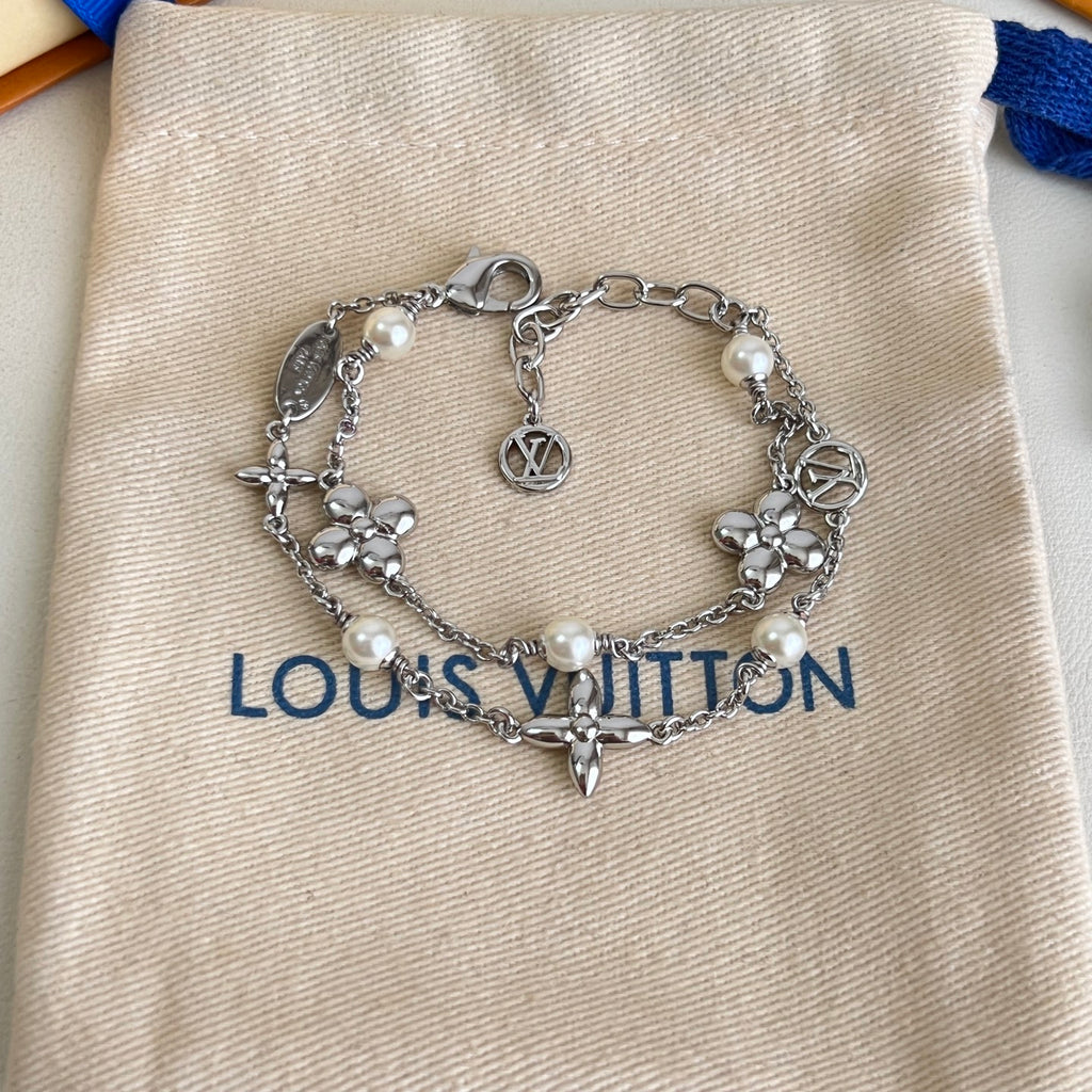 Louis Vuitton Silver-Tone Flower Charm Bracelet - album image 5
