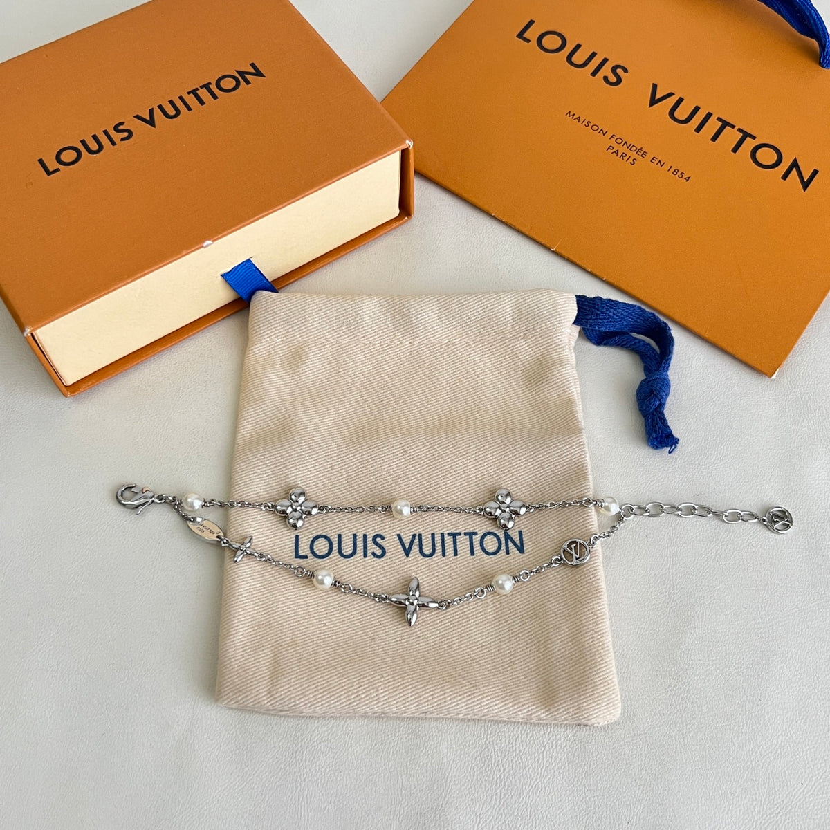 Louis Vuitton Silver-Tone Flower Charm Bracelet - album image 4