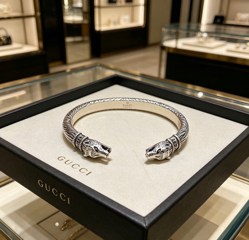Gucci Anger Forest Interlocking G Antiqued Bangle - album image 7