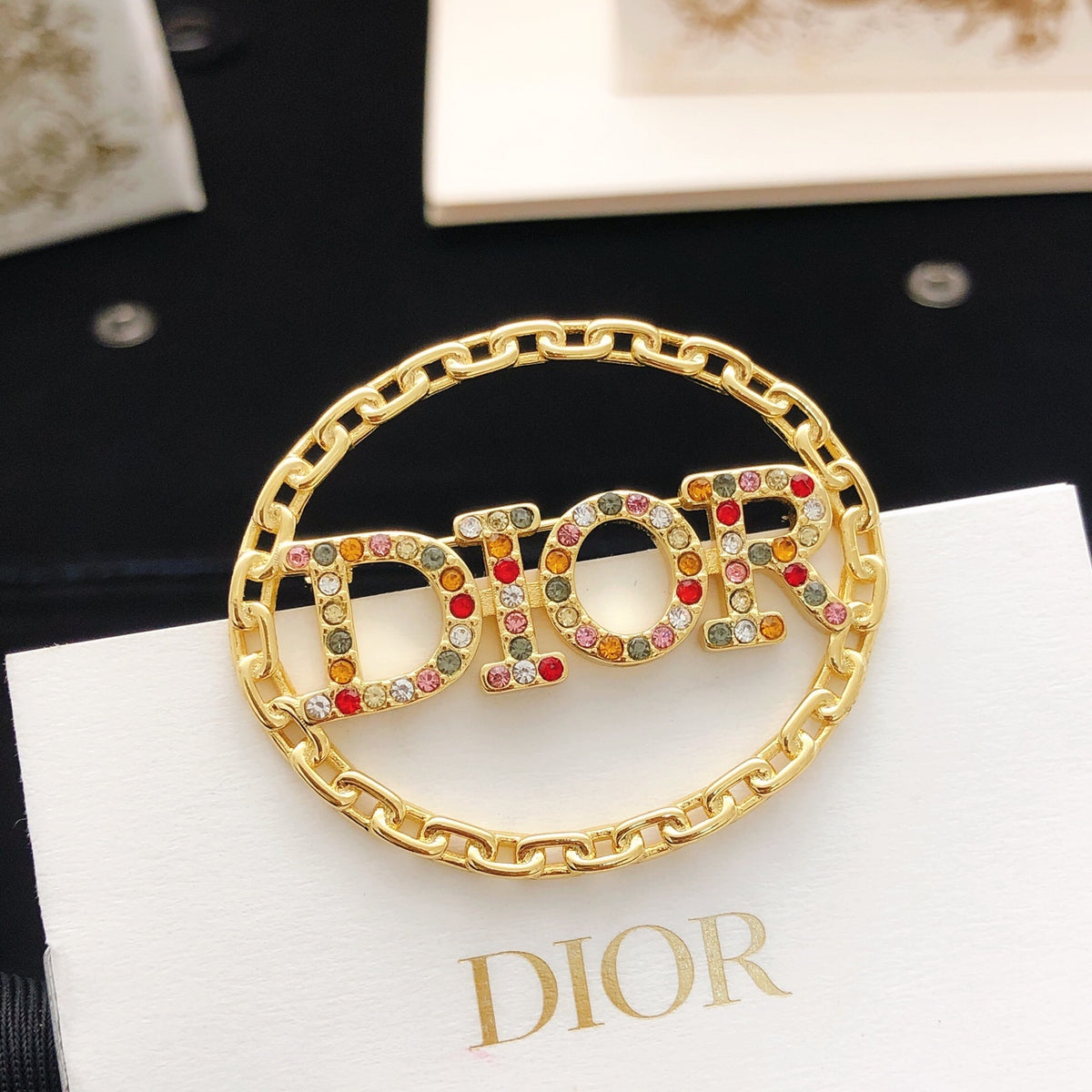 Dior Multicolor Letter Circle Brooch - product image 1