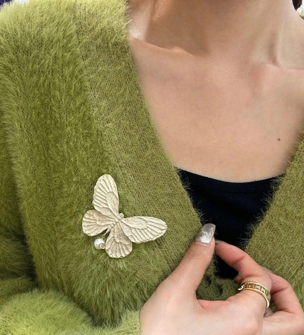 Dior Silver-Tone Butterfly Pearl-Look Brooch - product image 6