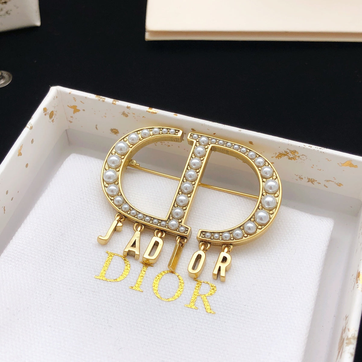 Dior CD Pearl-Look Letter Fringe Brooch - product image 3