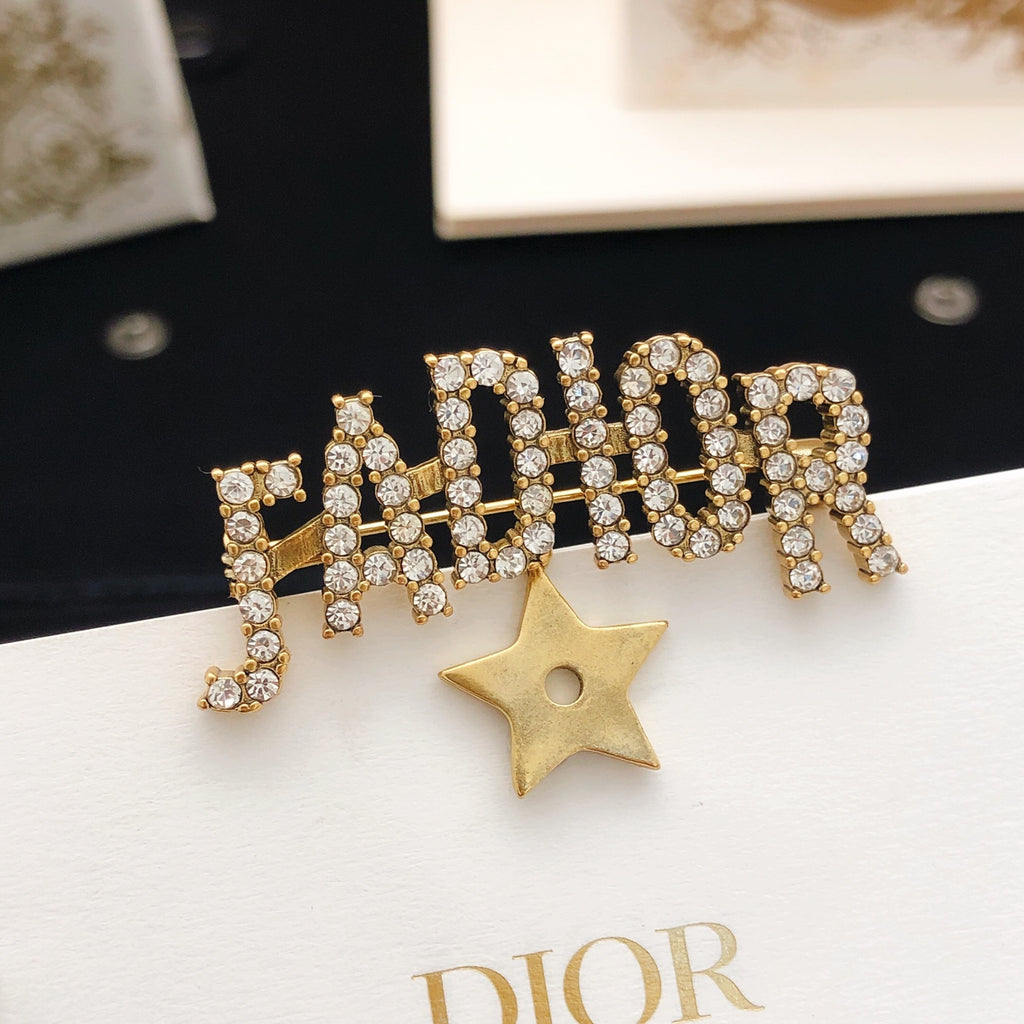 Dior J'Adior Crystal Star Drop Brooch - product image 1
