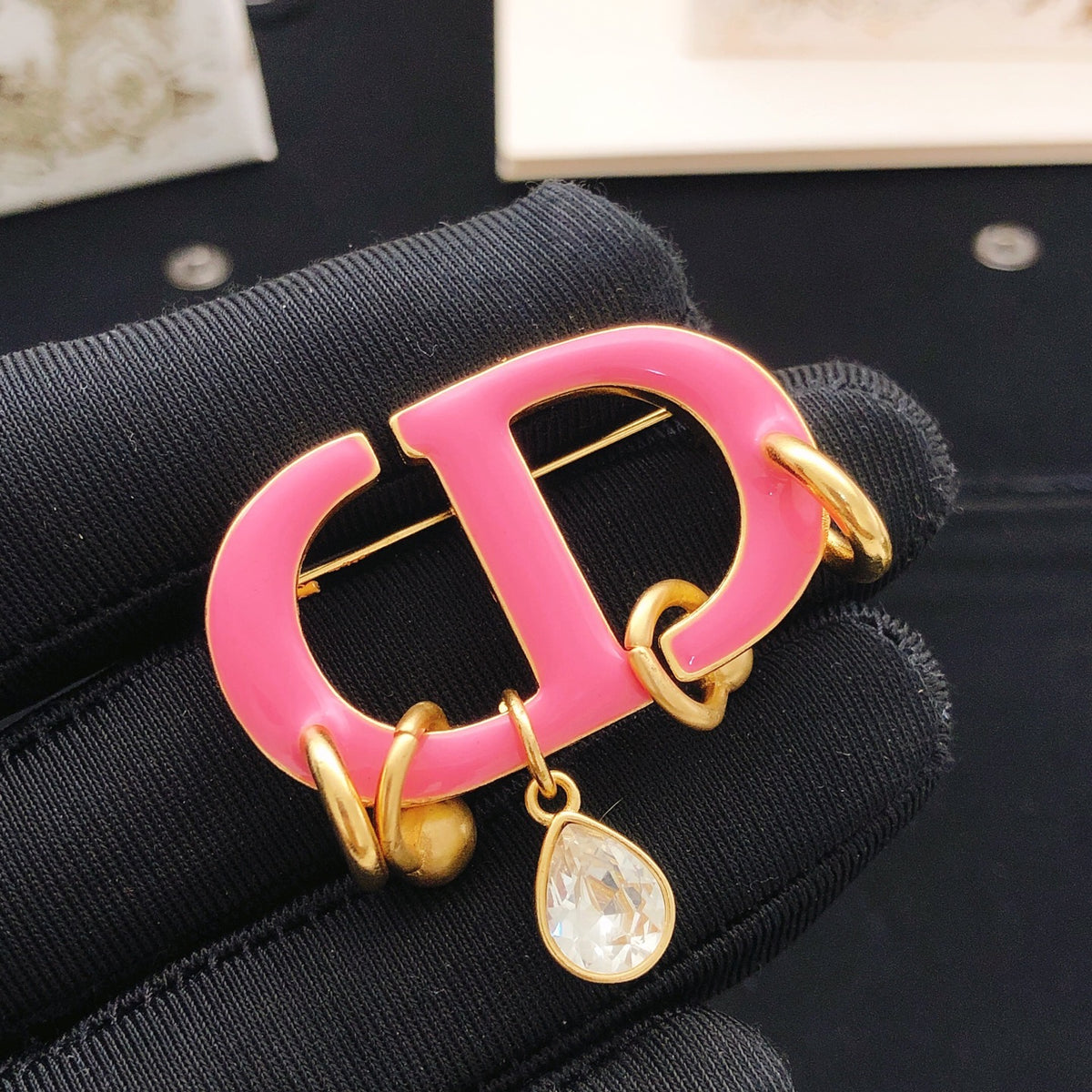 Dior Pink CD Letter-Charm Brooch - product image 2