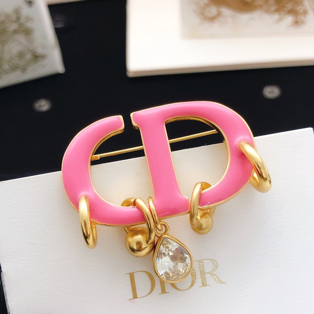 Dior Pink CD Letter-Charm Brooch - product image 1