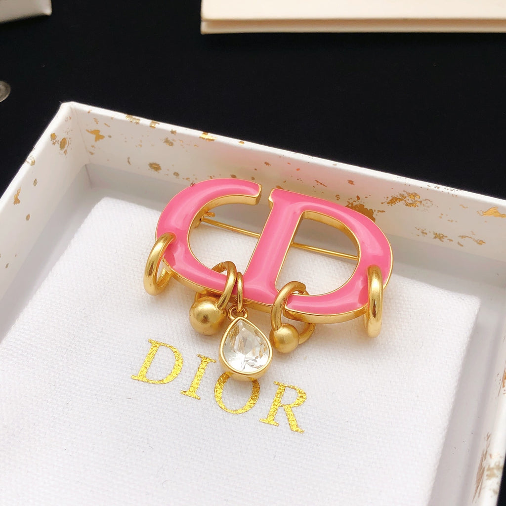 Dior Pink CD Letter-Charm Brooch - product image 5