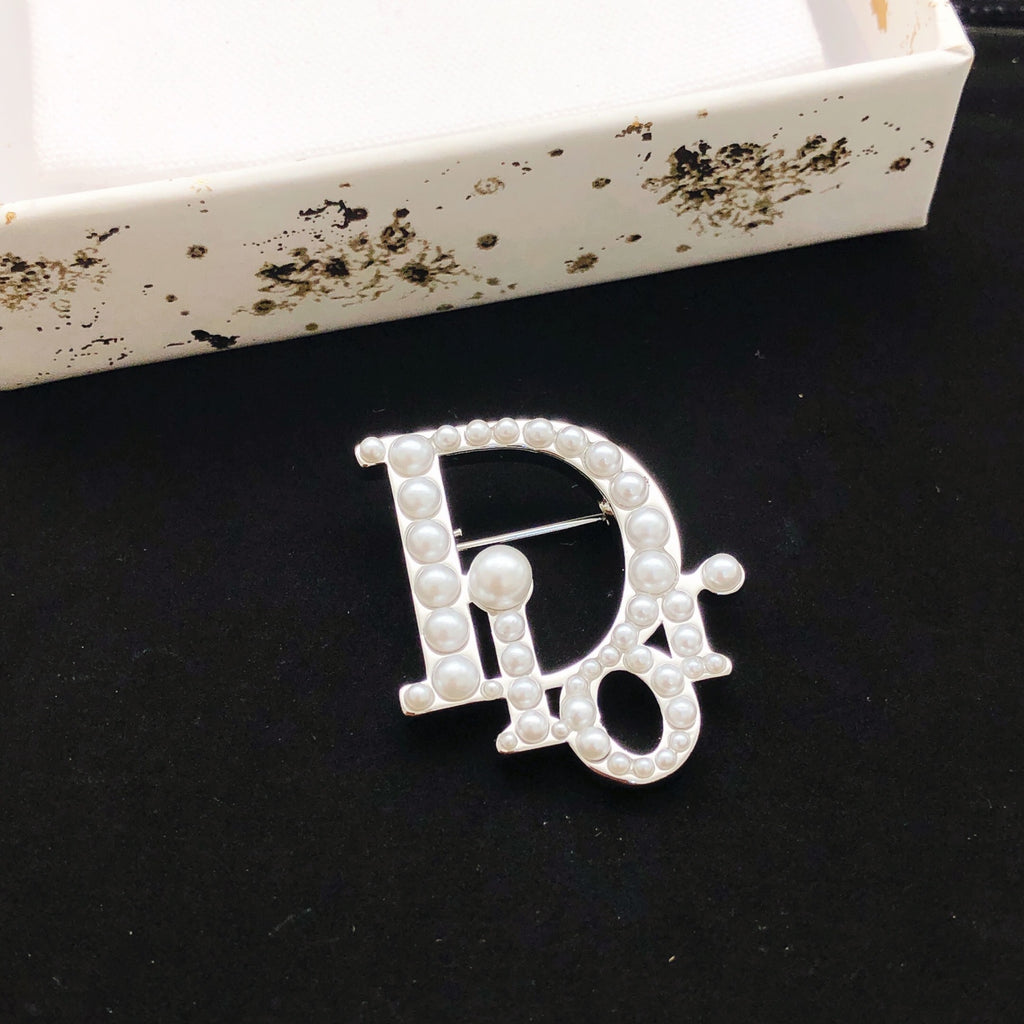 Dior Pearl-Look Monogram Brooch - product image 2