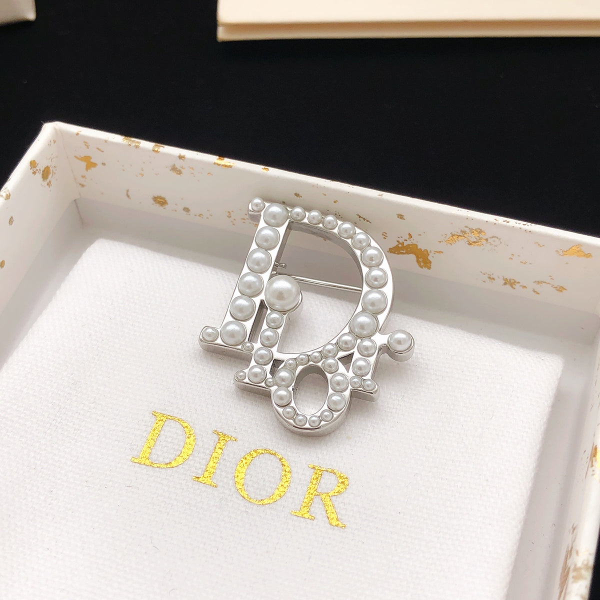 Dior Pearl-Look Monogram Brooch - product image 6