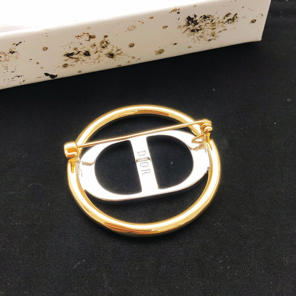 Dior Two-Tone Circular CD Brooch - product image 3