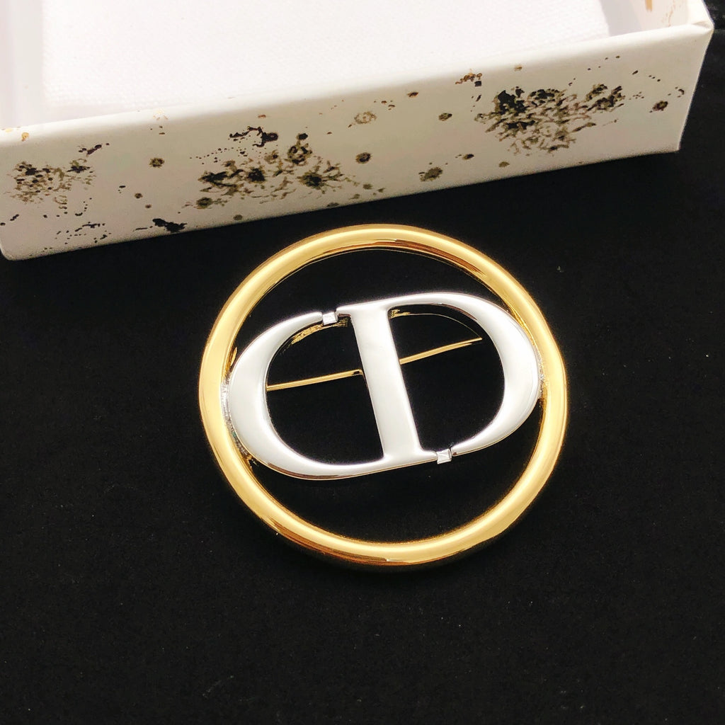 Dior Two-Tone Circular CD Brooch - product image 2