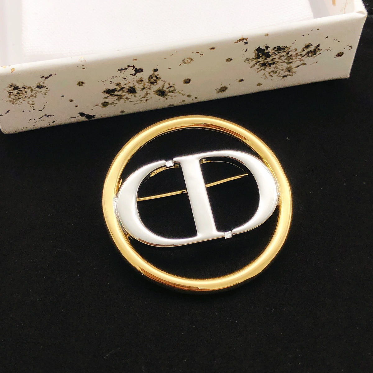 Dior Two-Tone Circular CD Brooch - product image 2