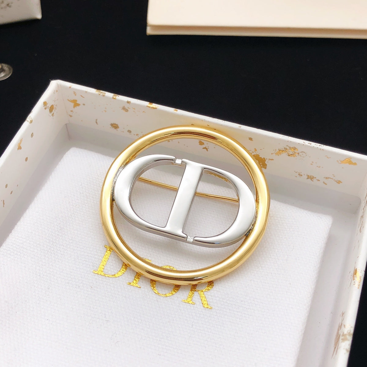 Dior Two-Tone Circular CD Brooch - product image 5