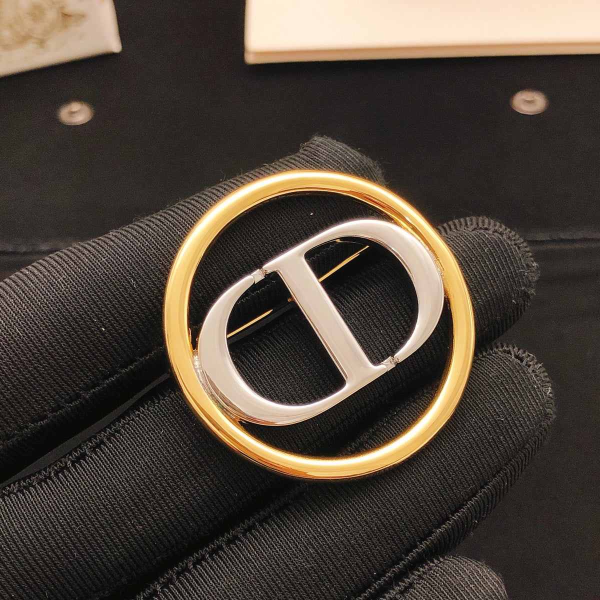 Dior Two-Tone Circular CD Brooch - product image 4