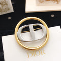 Dior Two-Tone Circular CD Brooch - product image 1