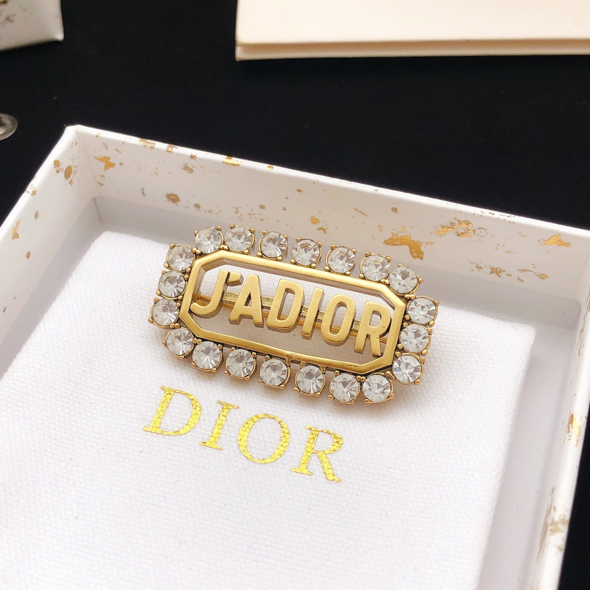 Dior J'Adior Rectangular Crystal Brooch - product image 5