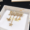 Dior Crystal Letter Charm Fringe Brooch - product image 1