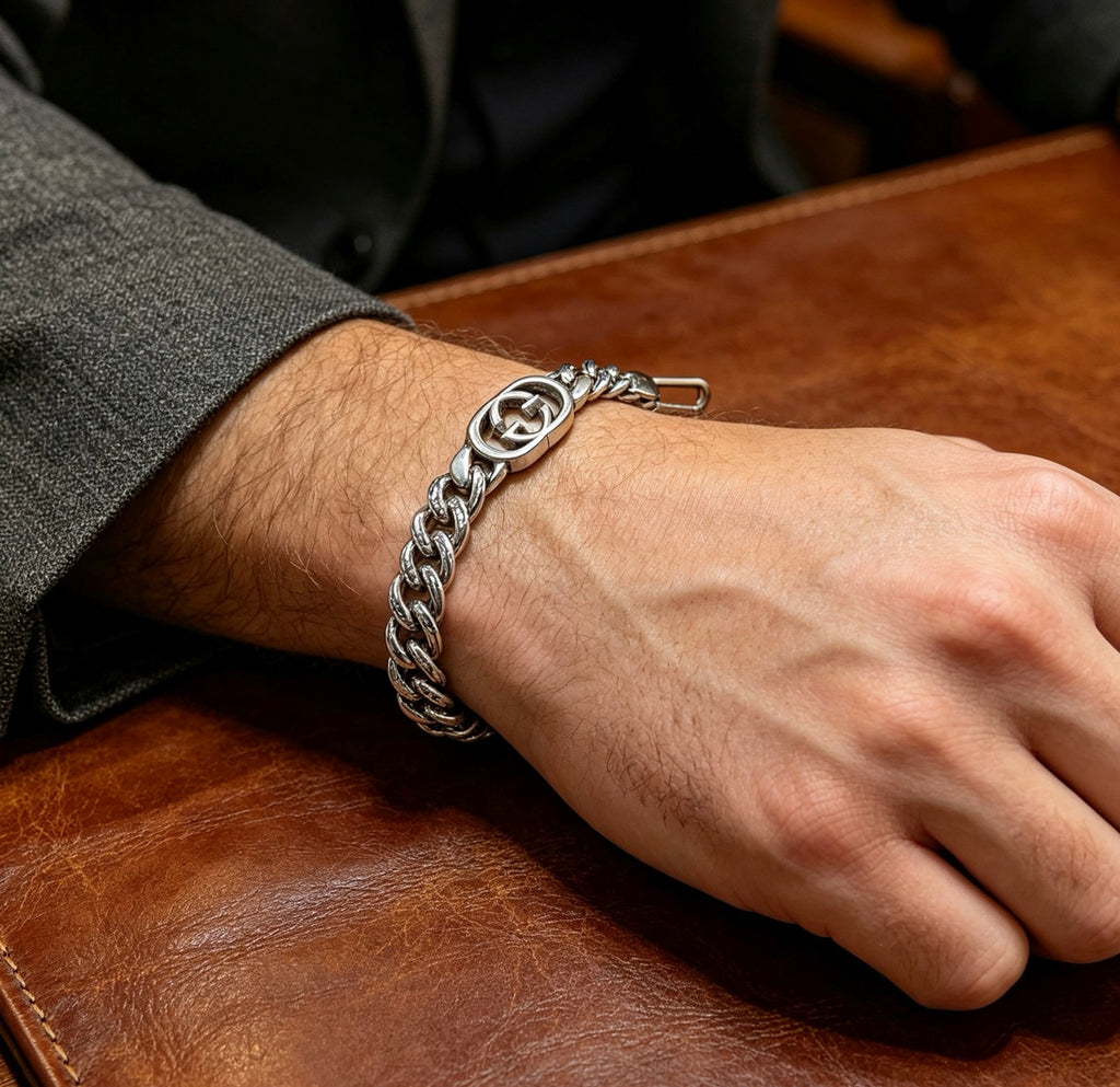 Gucci Silver-Tone GG Double Chain Bracelet - album image 2