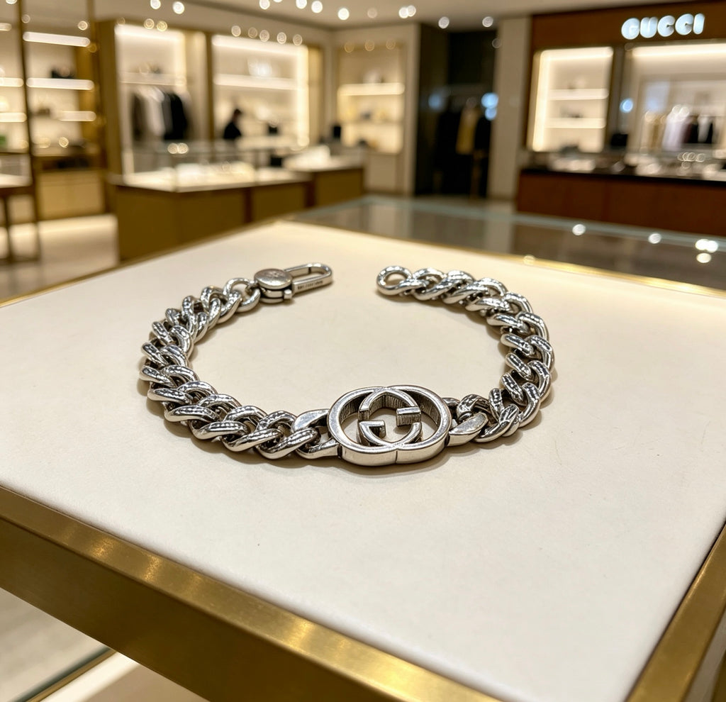Gucci Silver-Tone GG Double Chain Bracelet - album image 7