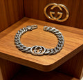 Gucci Silver-Tone GG Double Chain Bracelet - album image 1