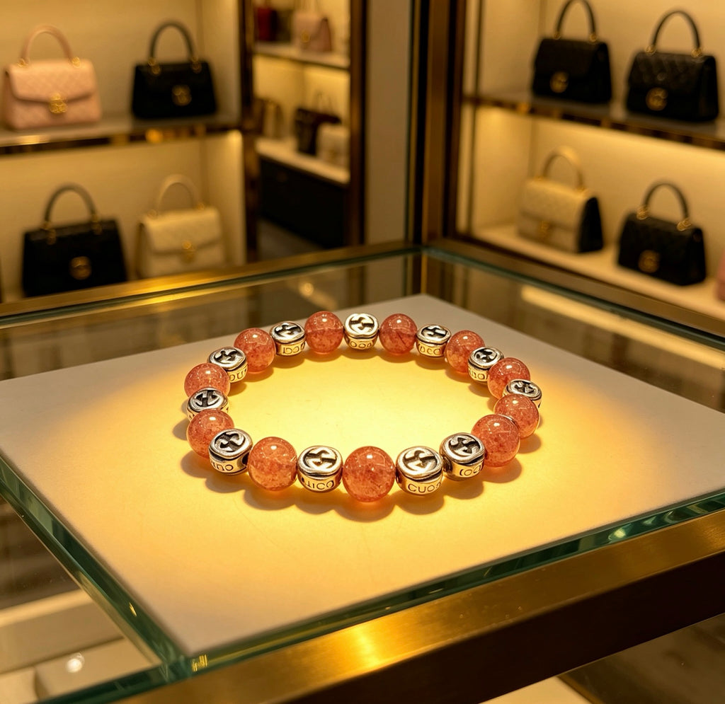 Gucci Anger Forest Interlocking G Black Agate Agate Strawberry Crystal Accent Bracelet - album image 2