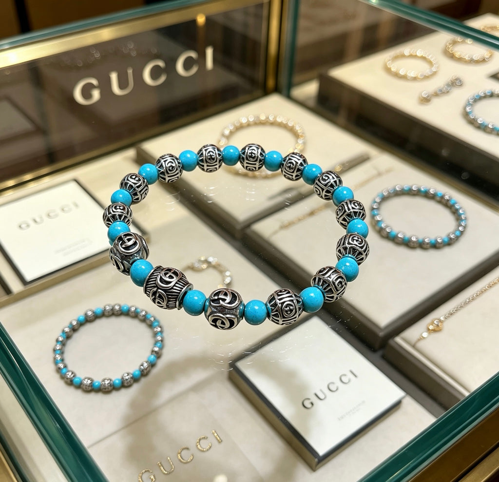 Gucci Anger Forest Interlocking G Black Agate Agate Crystal Accent Antiqued Bracelet - album image 4