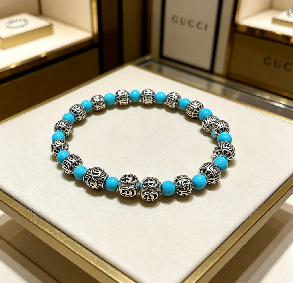 Gucci Anger Forest Interlocking G Black Agate Agate Crystal Accent Antiqued Bracelet - album image 2