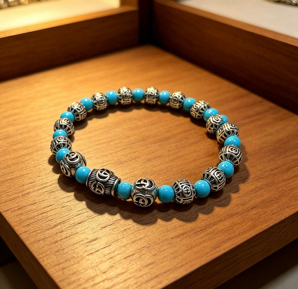Gucci Anger Forest Interlocking G Black Agate Agate Crystal Accent Antiqued Bracelet - album image 1