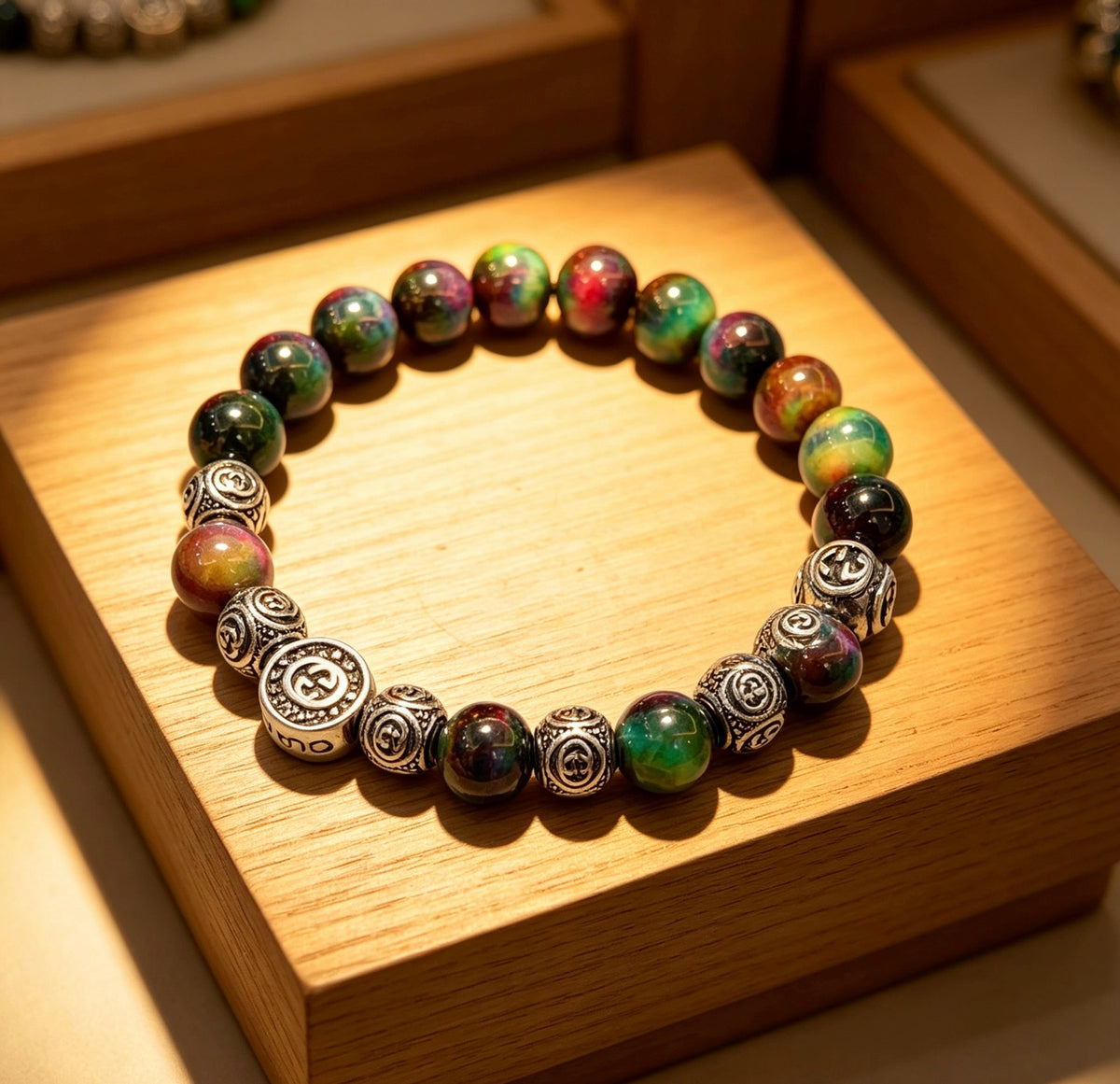 Gucci Anger Forest Interlocking G Tiger Eye Black Agate Agate Crystal Accent Bracelet - album image 1