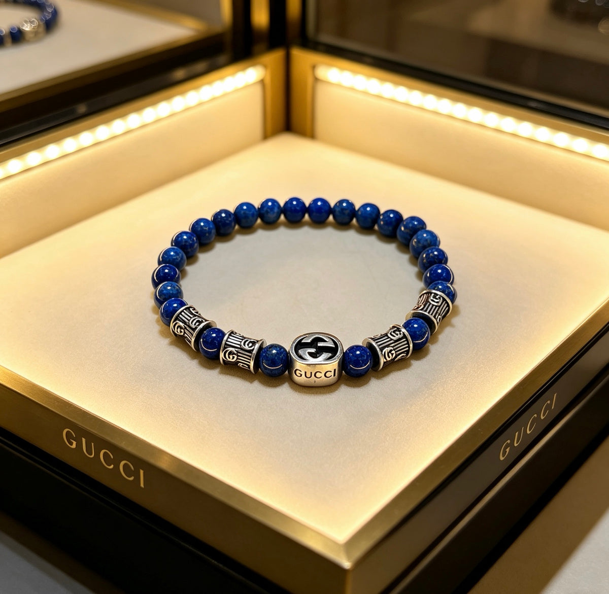 Gucci Anger Forest Interlocking G Crystal Accent Antiqued Bracelet - album image 9