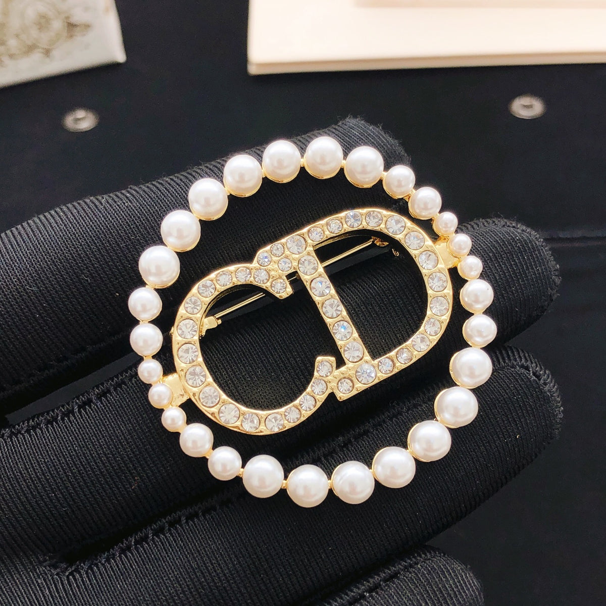 Dior Pearl-Look Halo CD Brooch - product image 2