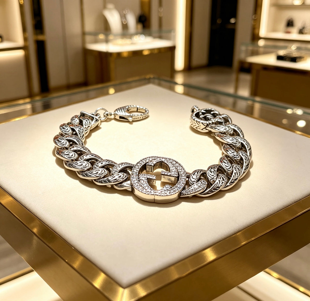 Gucci Silver-Tone Woven GG Open Bangle - album image 4