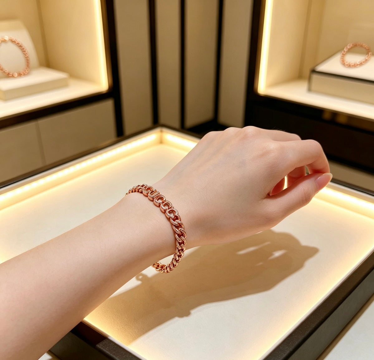 Gucci Rose Gold-Tone Woven Open Bangle - album image 6