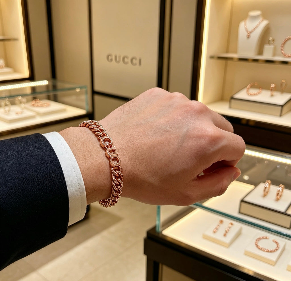 Gucci Rose Gold-Tone Woven Open Bangle - album image 8