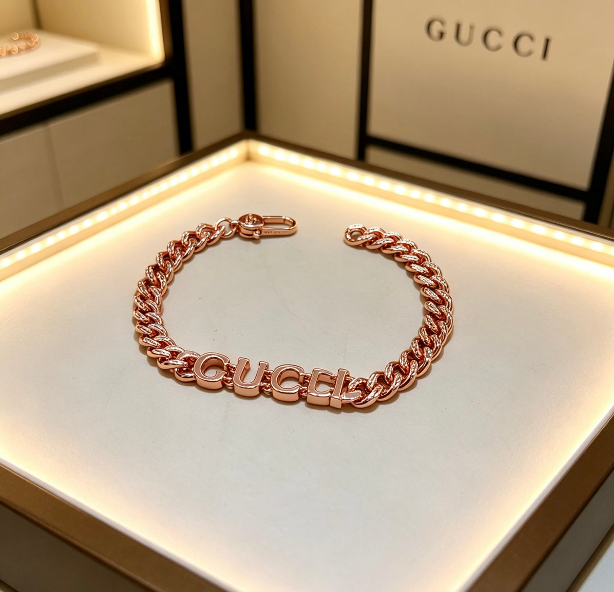 Gucci Rose Gold-Tone Woven Open Bangle - album image 7