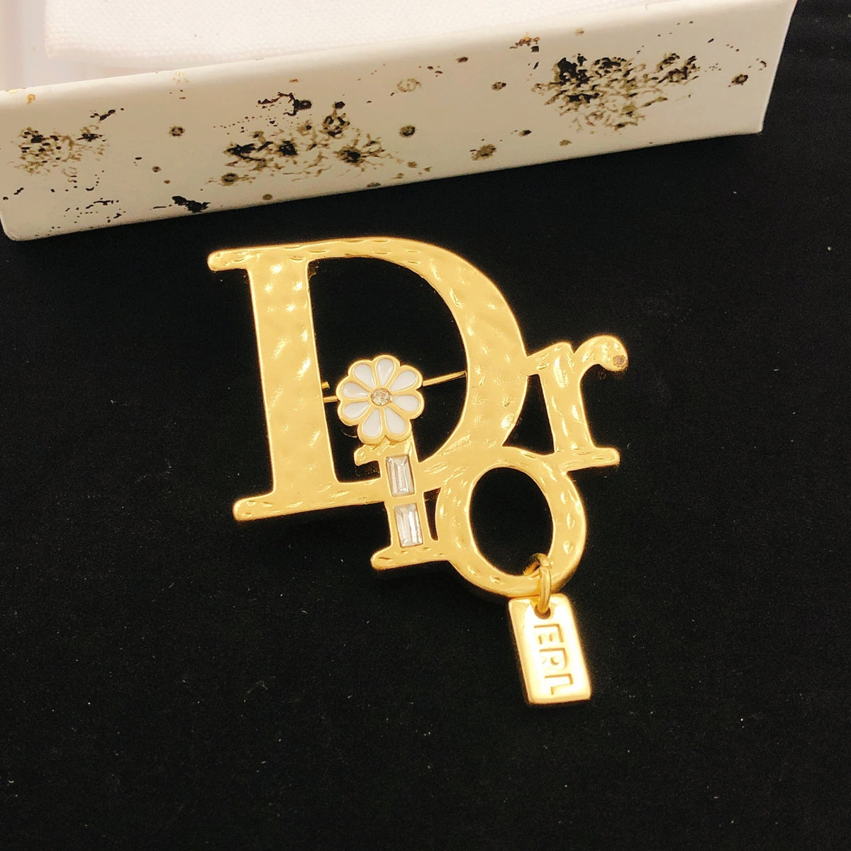 Dior Textured Letter Charm Brooch - product image 10