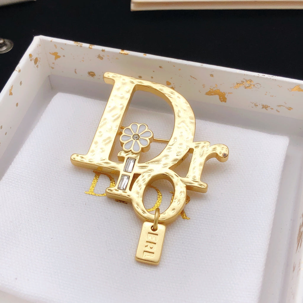 Dior Textured Letter Charm Brooch - product image 11