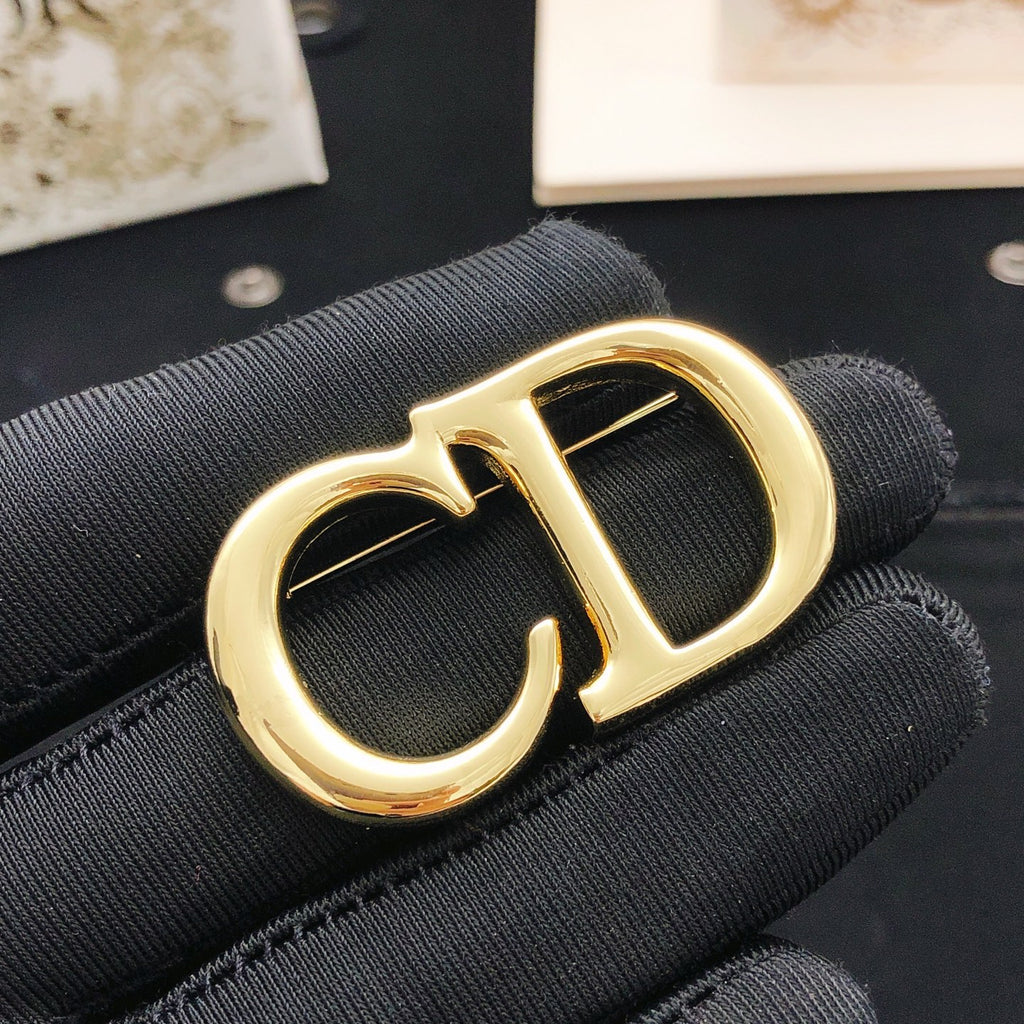 Dior Polished Gold-Tone CD Brooch - product image 5