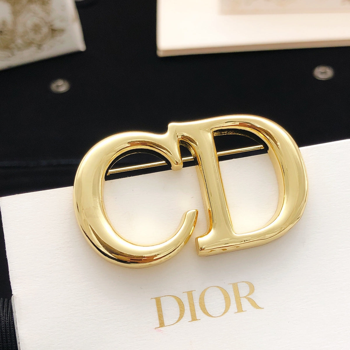 Dior Polished Gold-Tone CD Brooch - product image 4